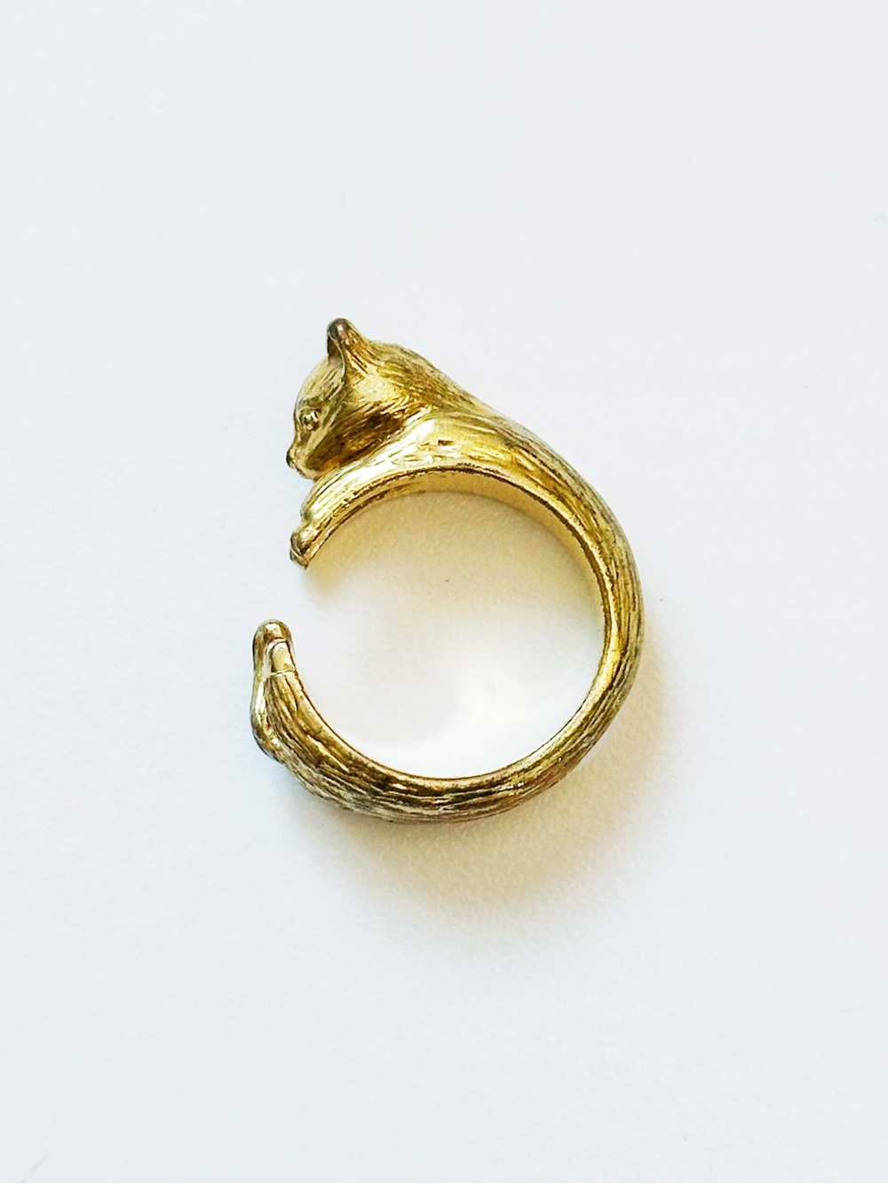 🐱 Gold Cat Open Ring - Women's Ring , size 6